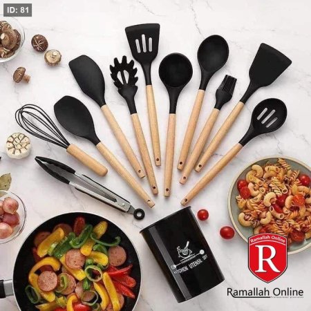 طقم مغارف سيليكون 12 قطعة